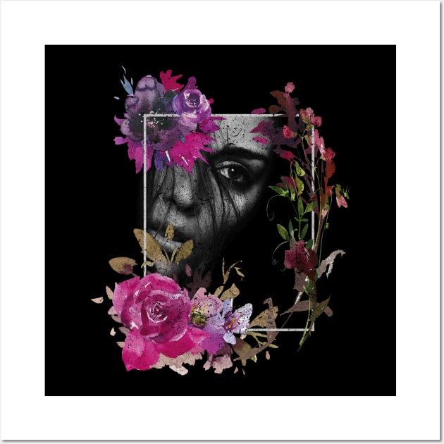 Floral Goth Girl Wall Art by BOEC Gear